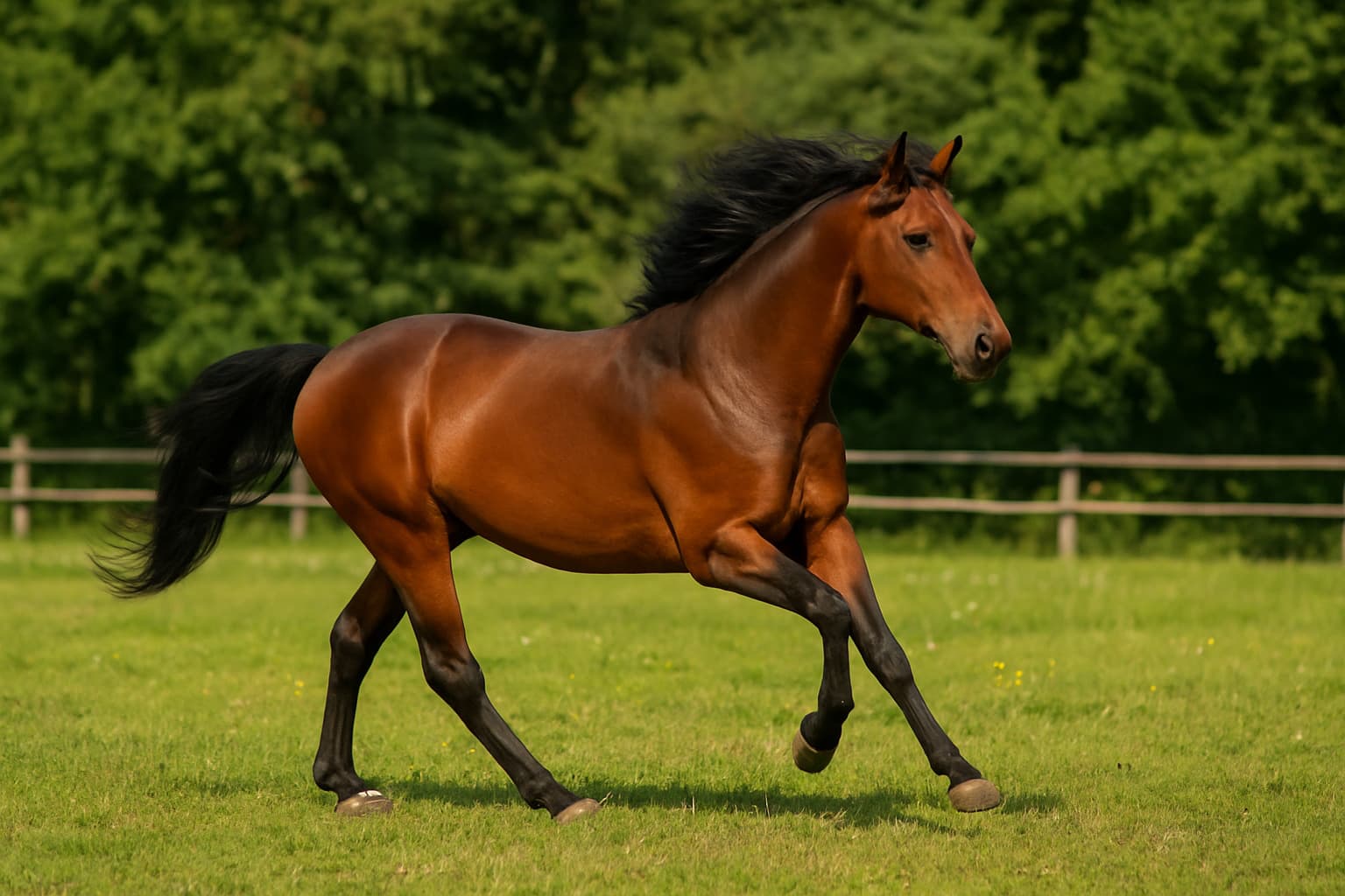 horse running in a field