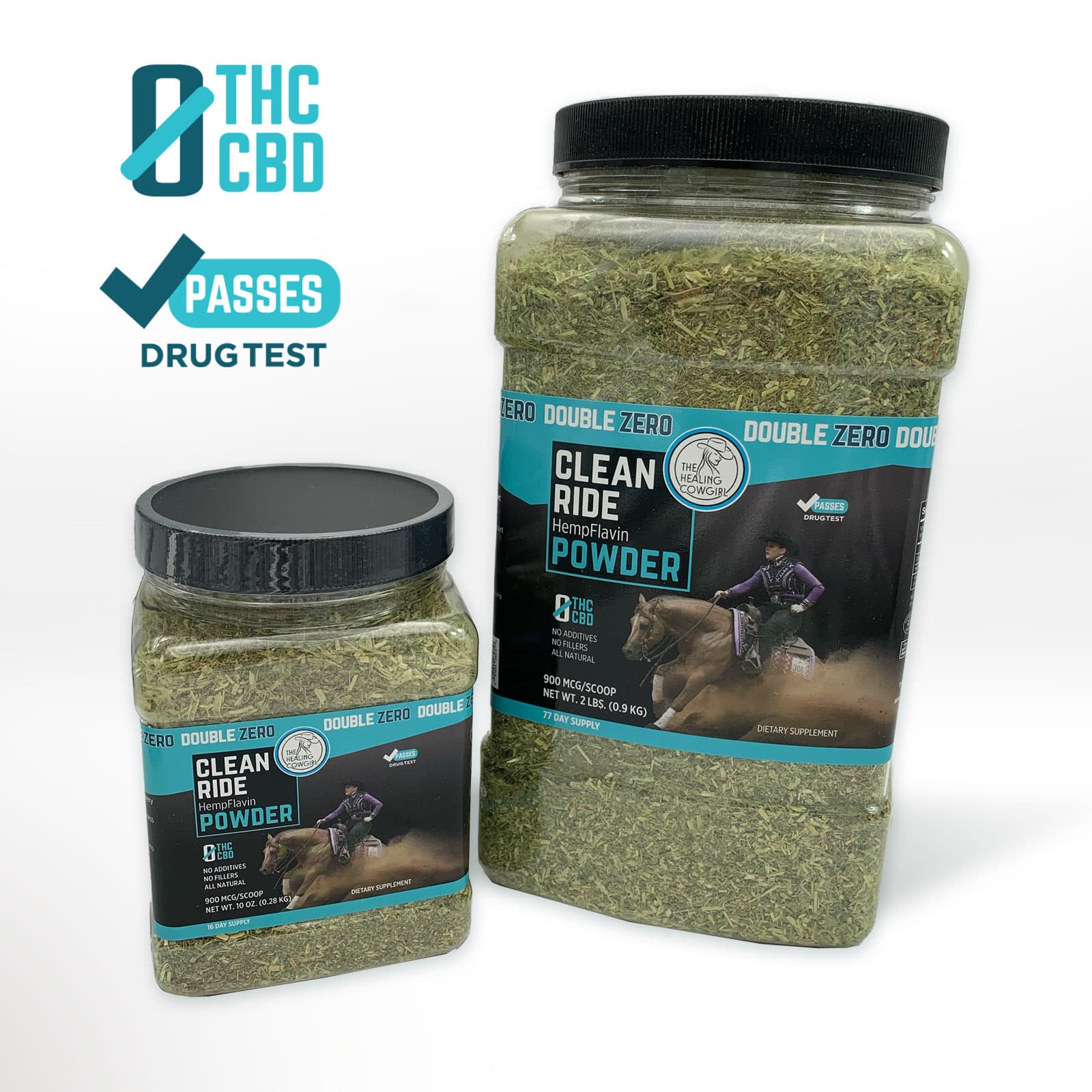 DOUBLE ZERO HempFlavin Equine Powder Sizes