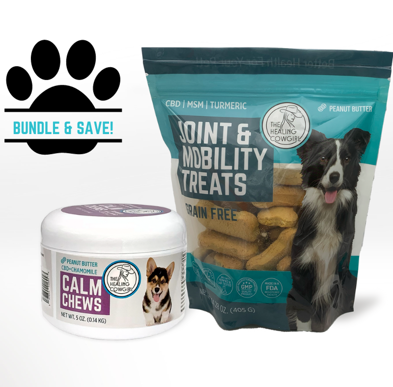 Try a Pup Package and keep your dog feeling young! GF Dog Treats & Calm Chews are a tasty reward!