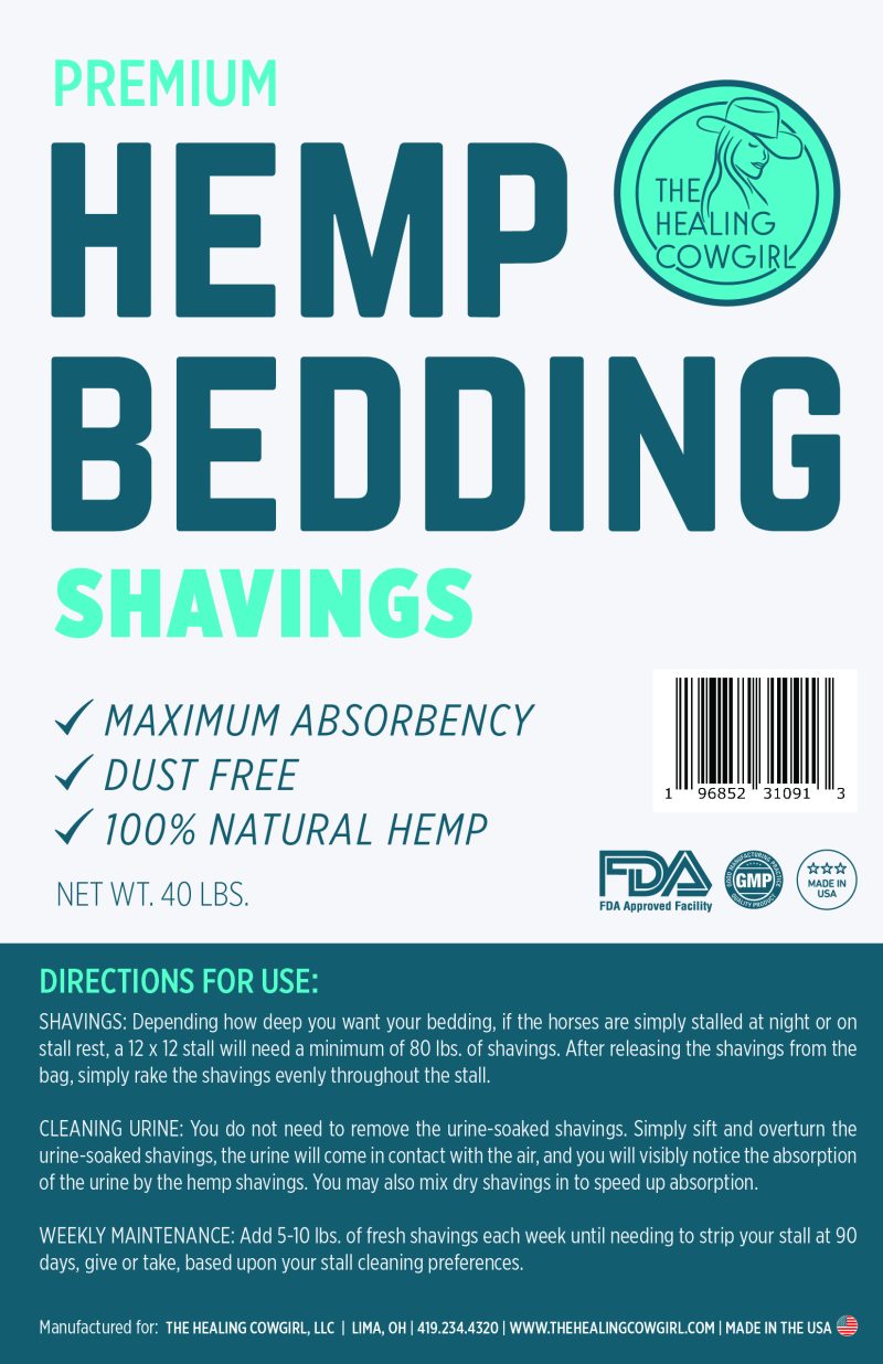 Premium Hemp Bedding Shavings (40 Lbs.) The Healing Cowgirl