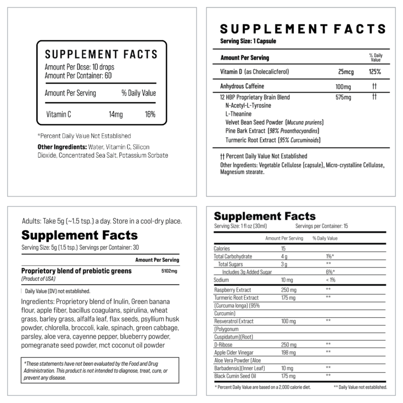 Dr Rahm Pack Supplement Facts