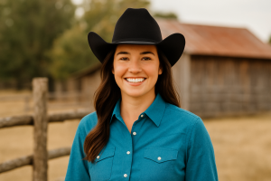 happy, smiling cowgirl