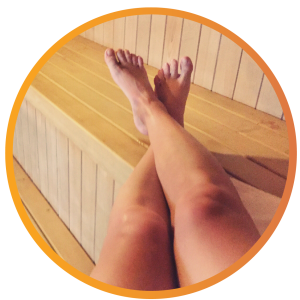 Prop your feet up and relax in our sauna